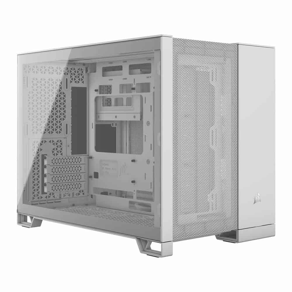 (image for) Corsair 2500D AIRFLOW White Dual Chamber Tempered Glass Micro ATX PC Case